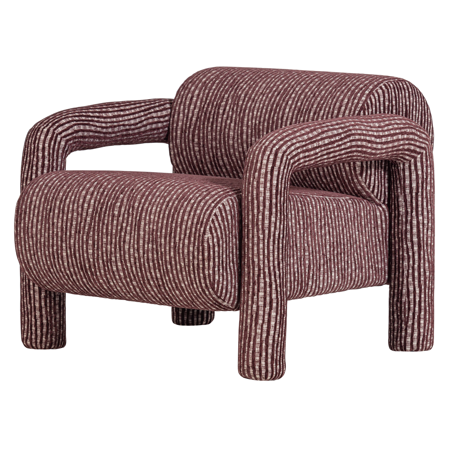 WOOOD Lenny Fauteuil - Dessin - Bordeauxrood - 65x76x82