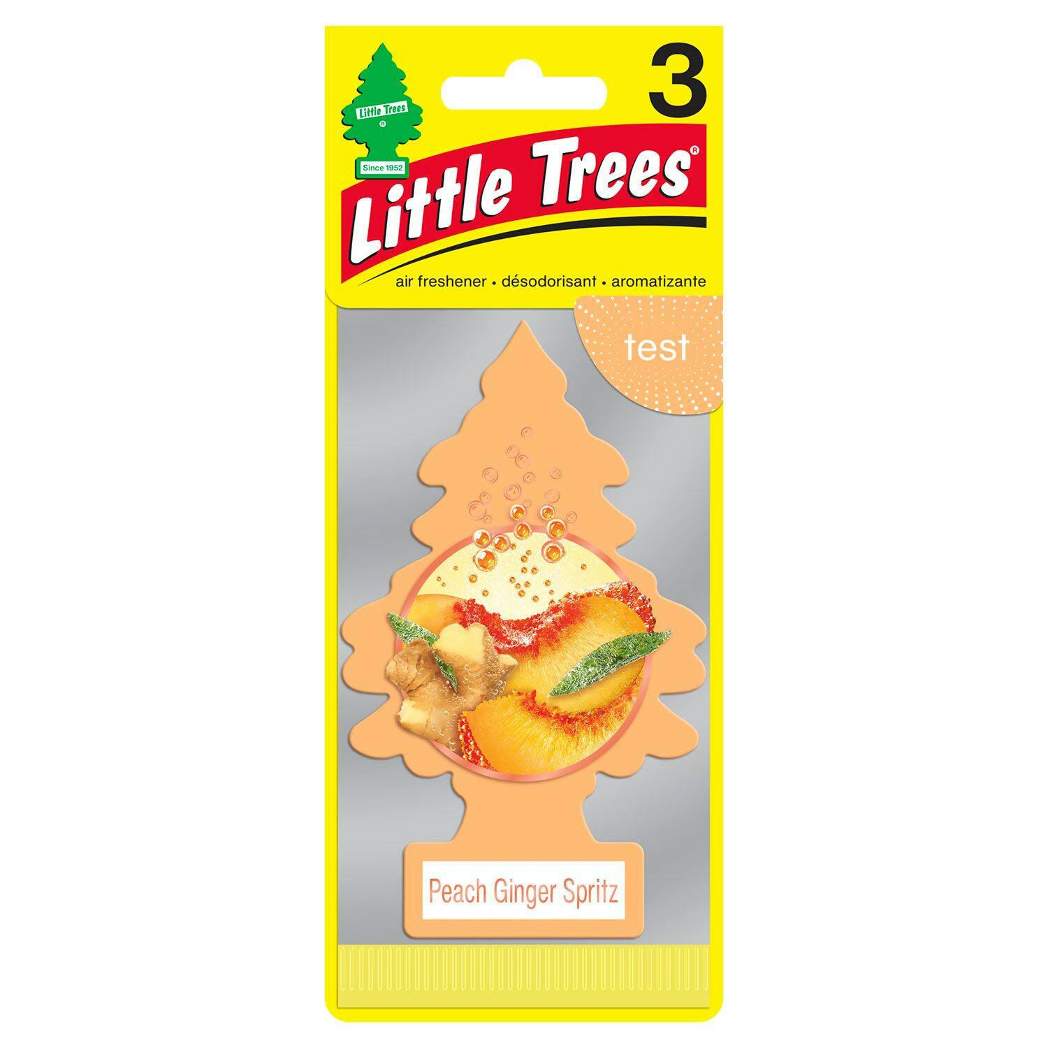 Little Trees Peach Ginger Hanging Car Air Freshener, 3-pk