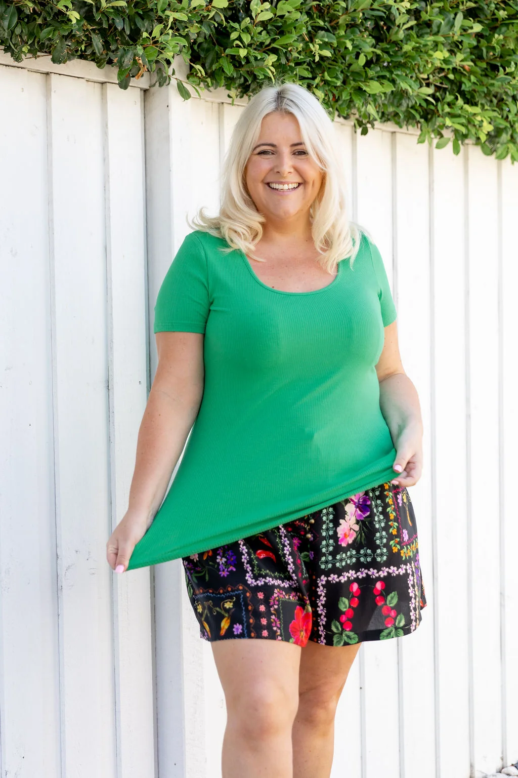 Billi Rib Tee in Green