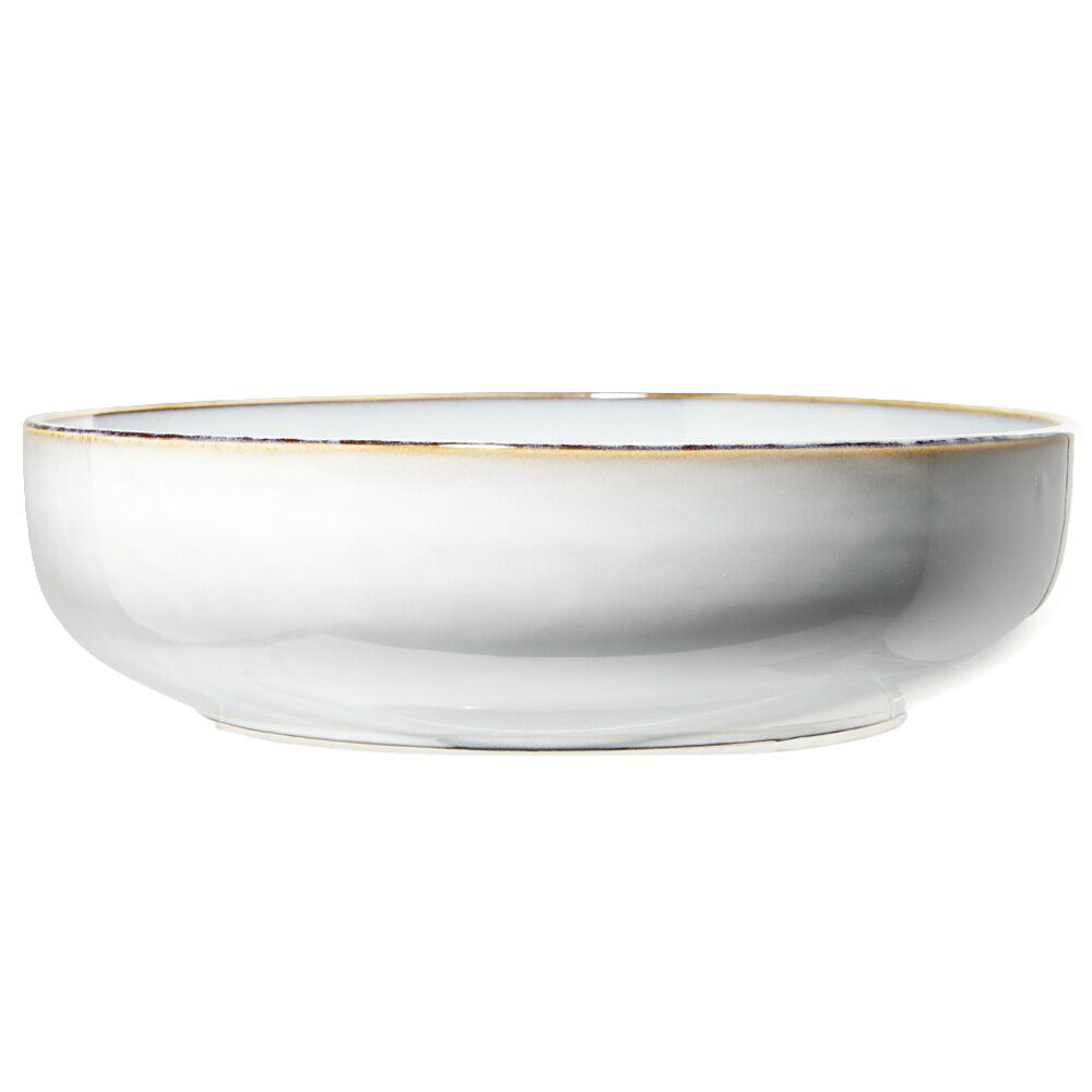 Saladier bas en faïence bleu bord foncé Ø23xH7cm