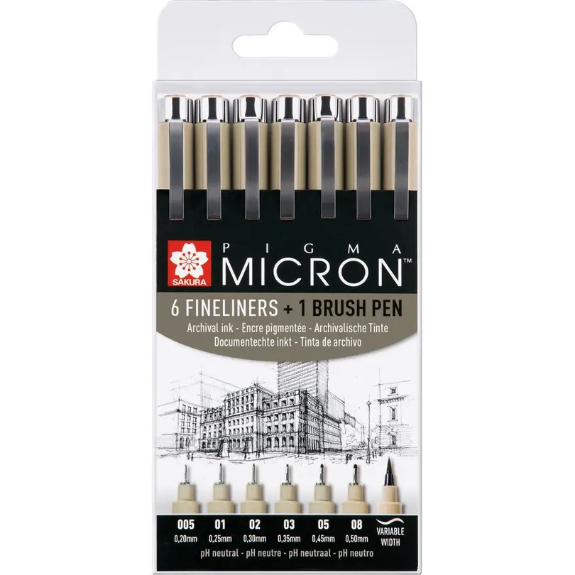 Filzstifte 7-teilig Pigma Micron