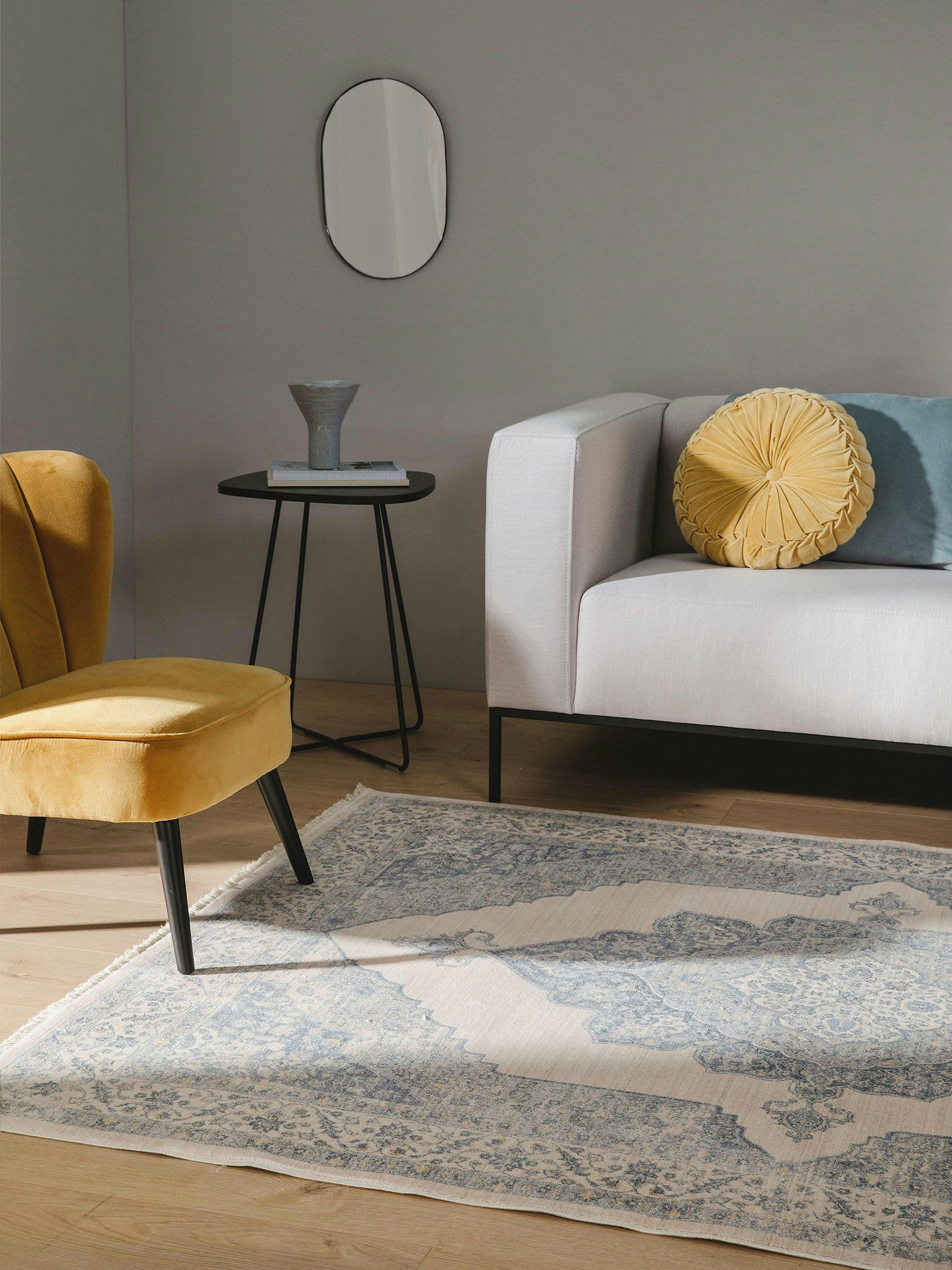 HAVEN - Tapis en viscose bleu 80x160