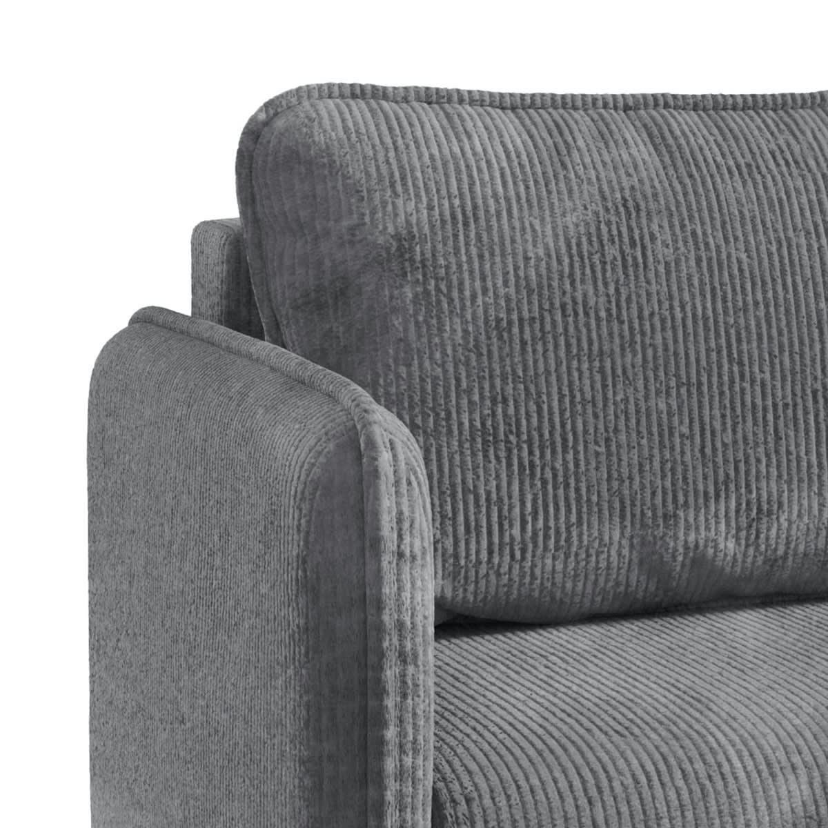 - Canapé convertible 3 places velours côtelé gris