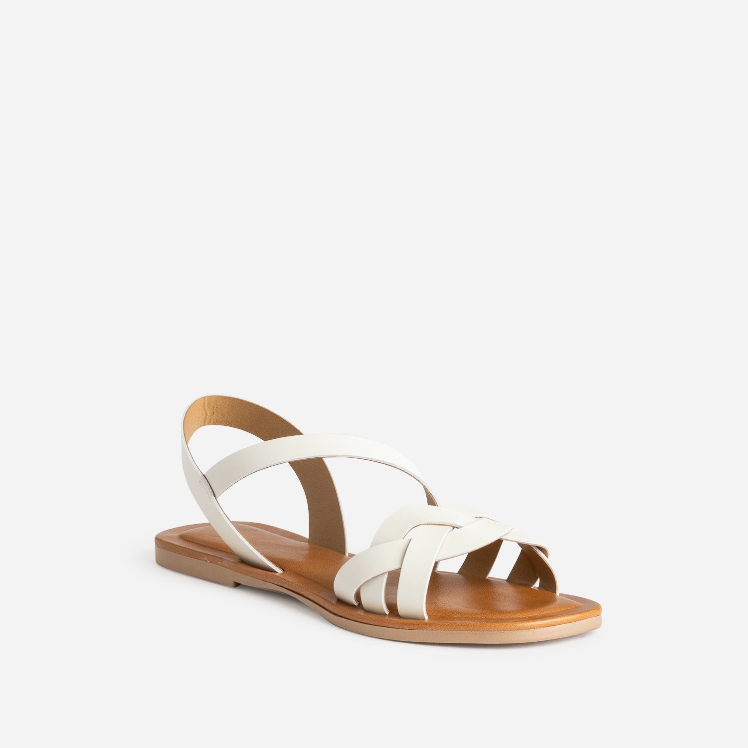 Sandale écrue cuir