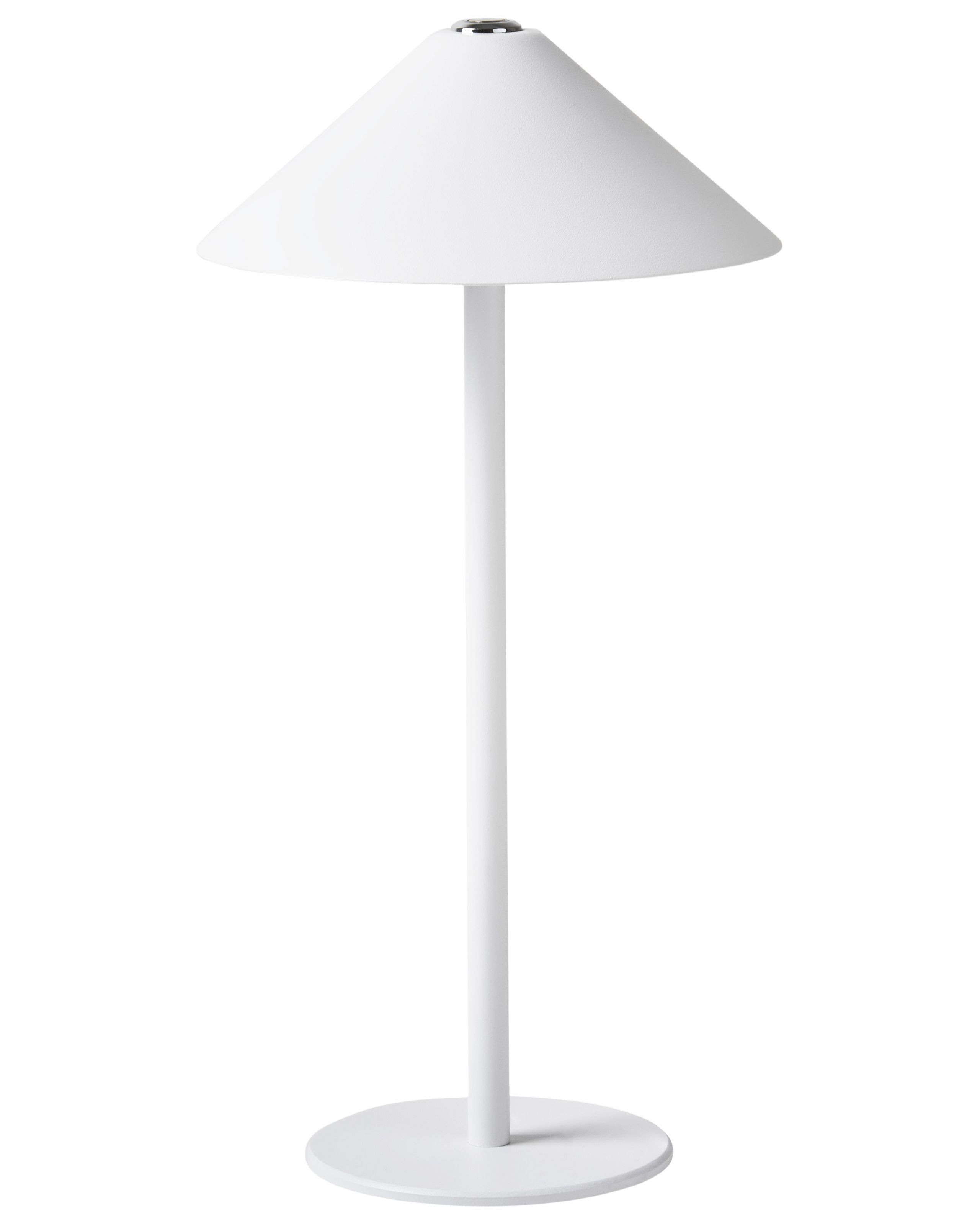 Nowoczesna lampa stołowa metalowa bezprzewodowa USB biała