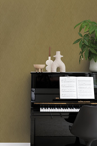 Origin Wallcoverings papier peint graphique 3D jaune moutarde 50 x 900 cm