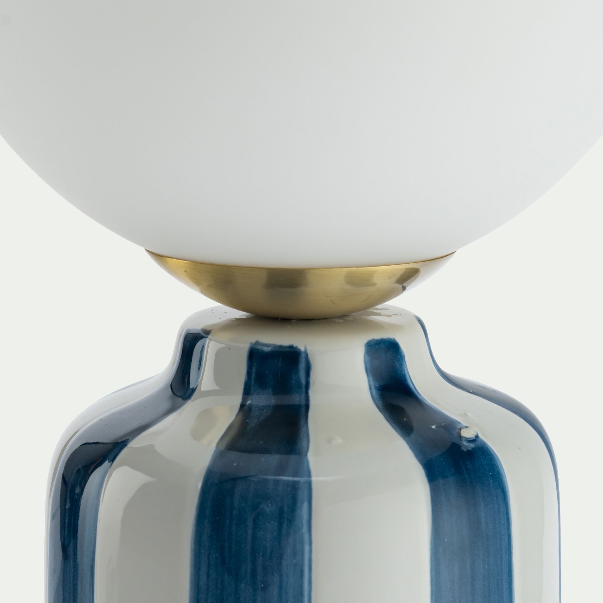 HELIOS - Lampe à rayures en céramique - bleu et blanc