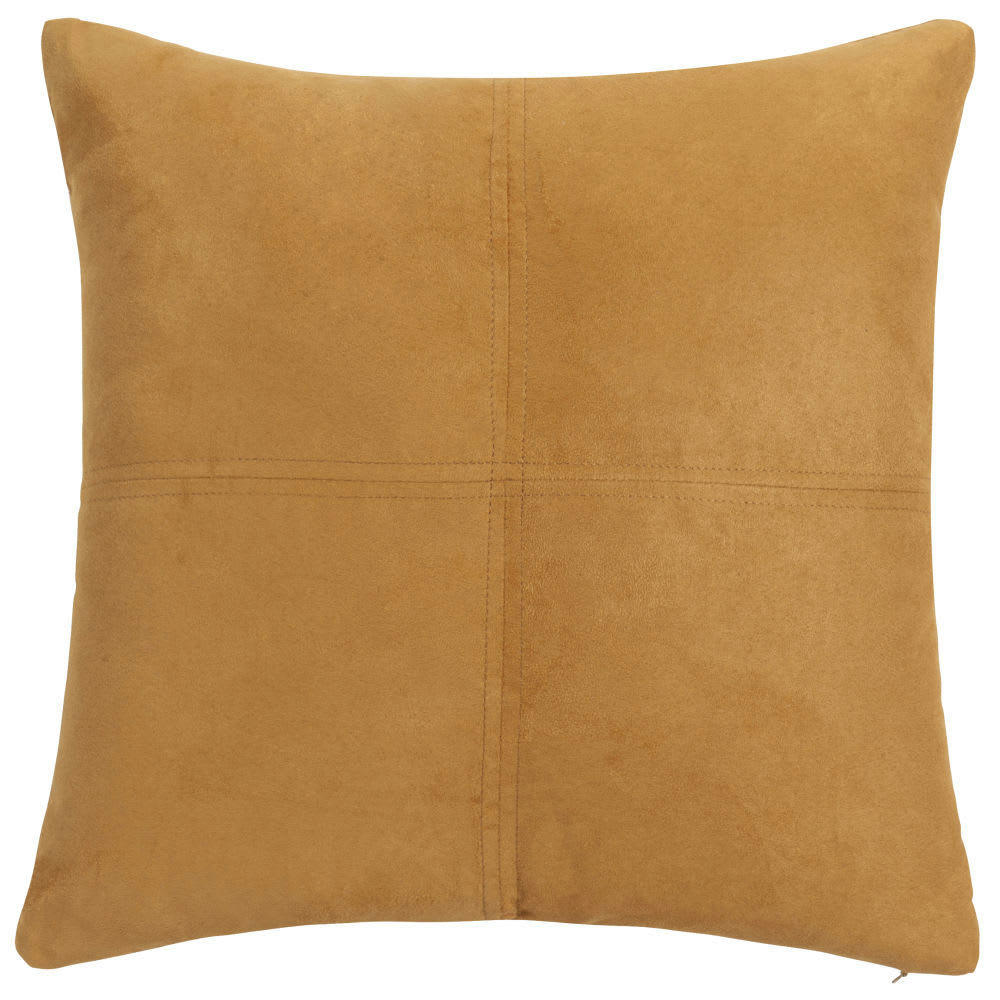 - Coussin en suédine jaune moutarde 60x60