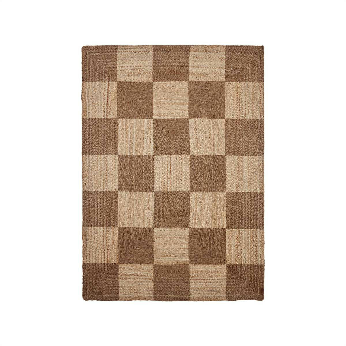 CHESS - Tapis marron en jute 200x140cm