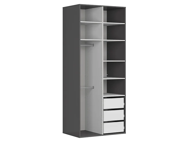 Szafa dwudrzwiowa Flex 100 cm z lustrem grafit