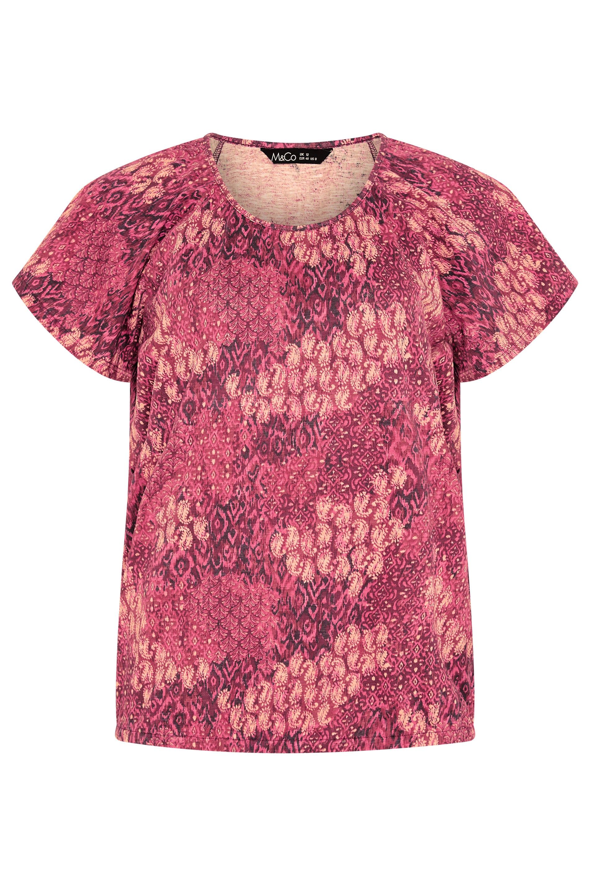M&Co Patchwork Print Top