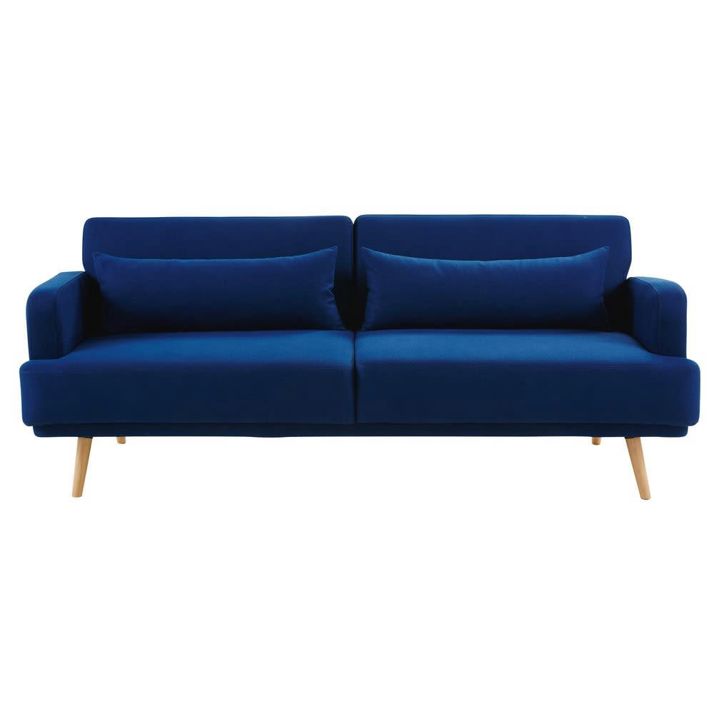 Elvis - Canapé clic-clac 4 places bleu roi