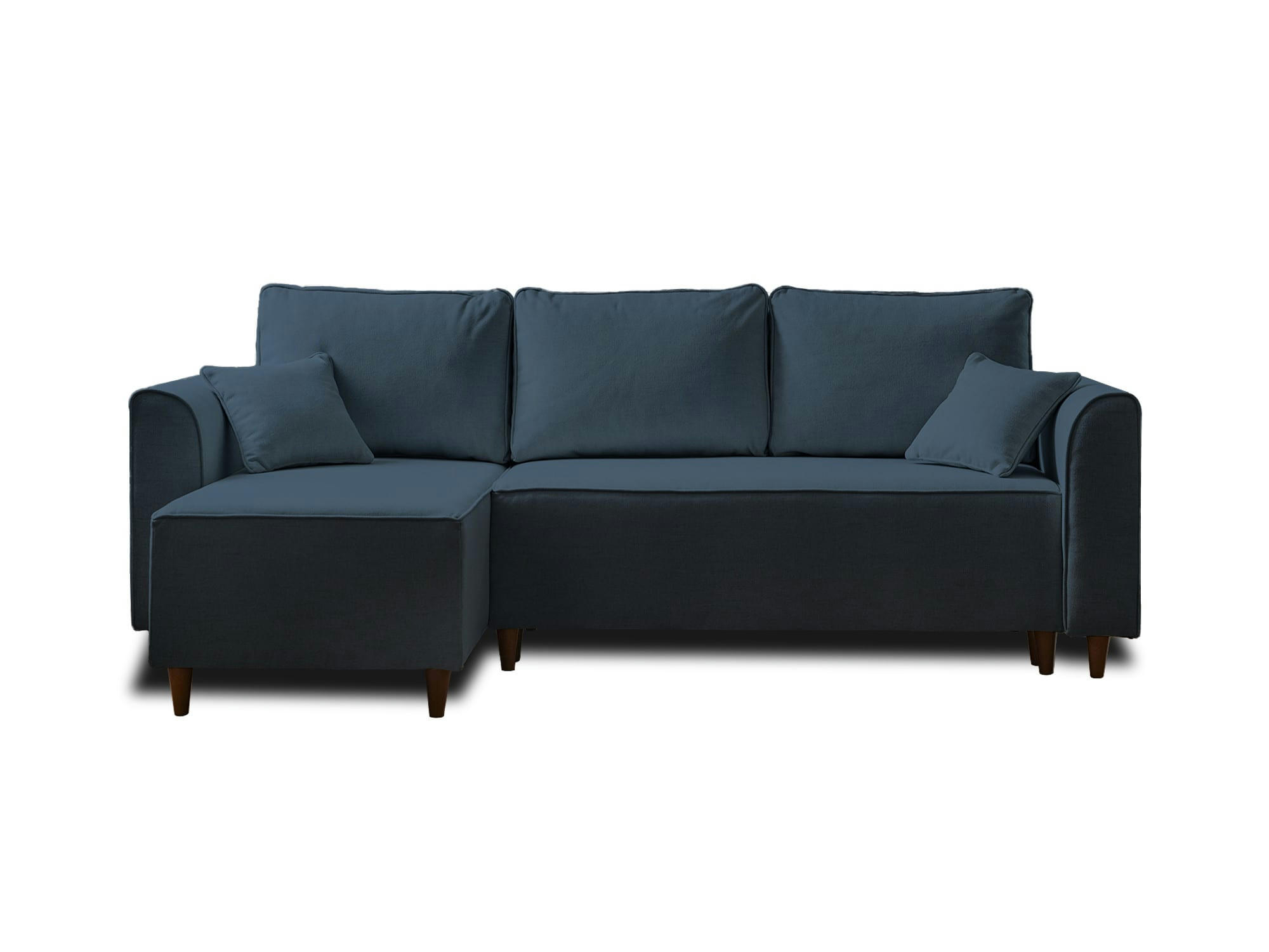 SAPHIR - Canapé d'angle réversible convertible 4 places en tissu bleu