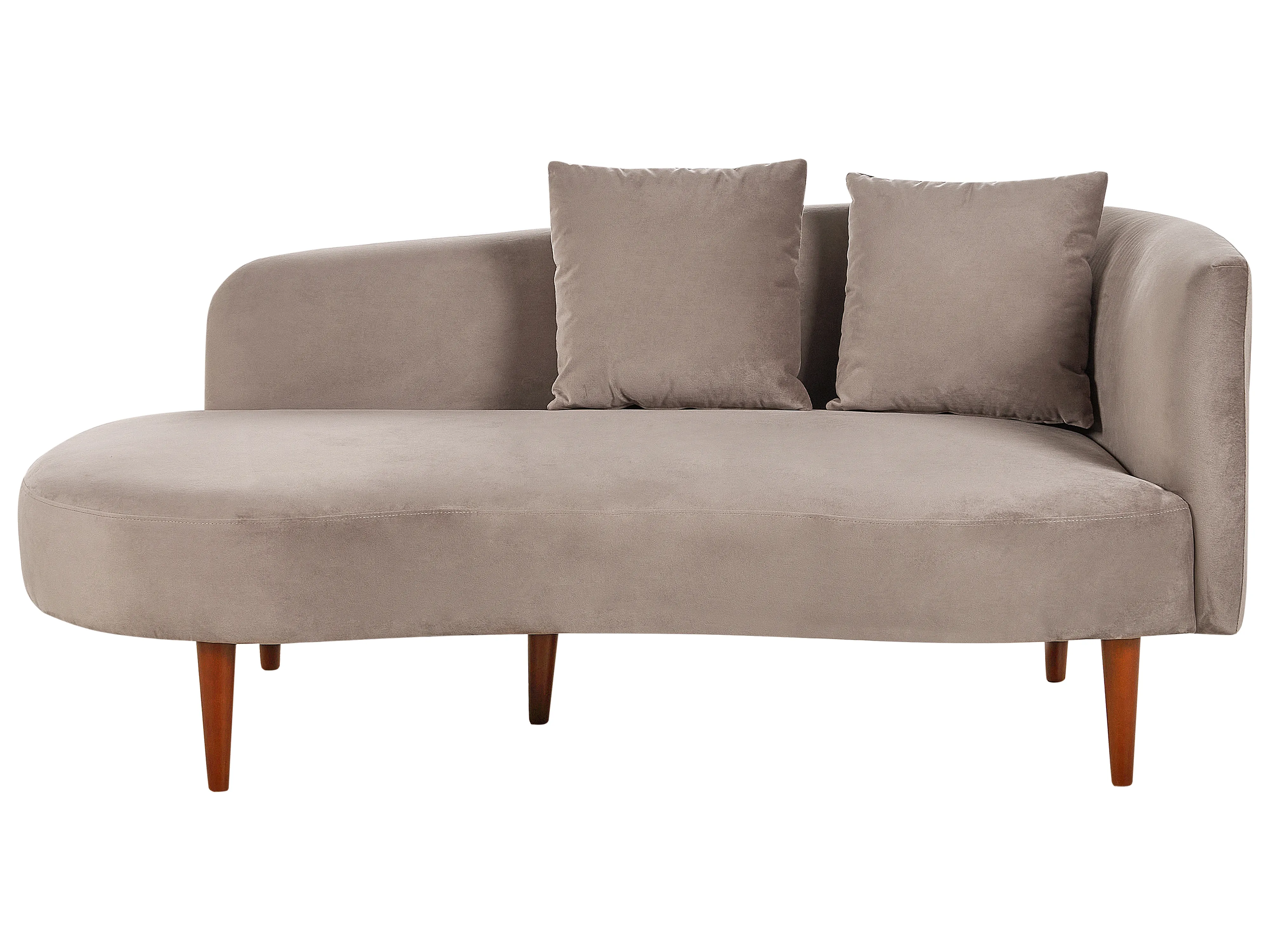 Right-Hand Chaise Longue CHAUMONT Velvet Taupe