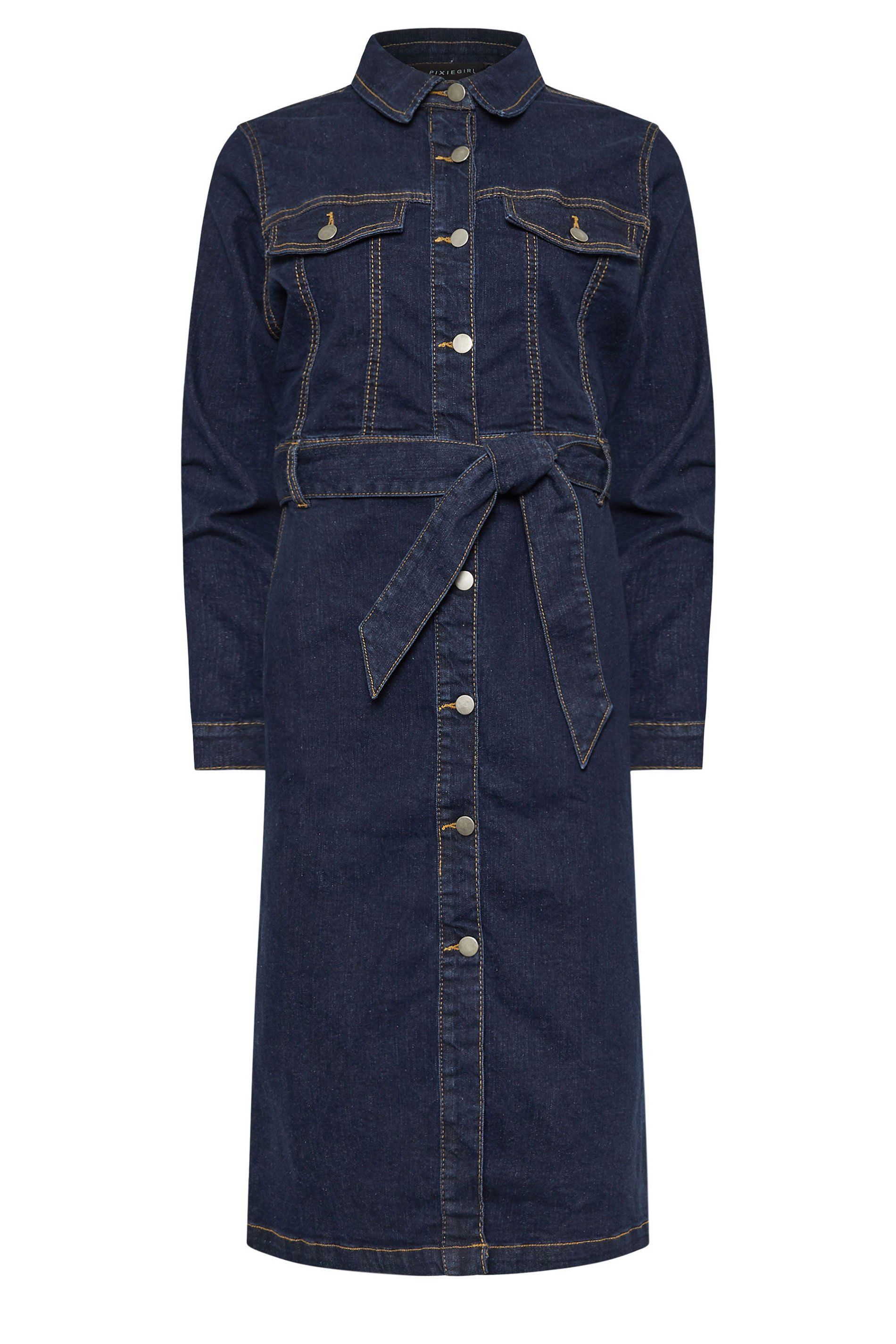 PixieGirl Petite Denim Tie Dress