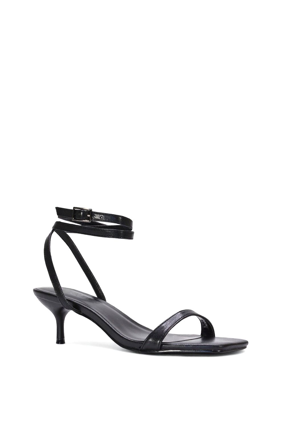 XY London Nikita' Low Kitten Heel Sandals With Ankle Strap