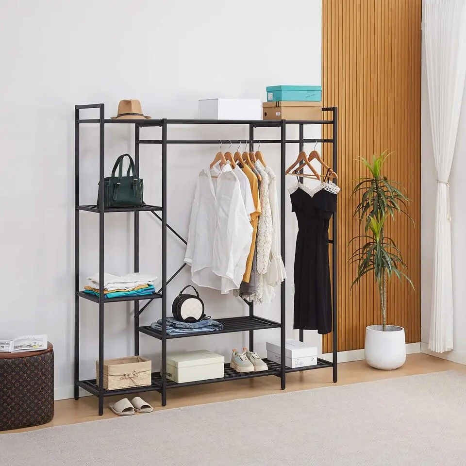 Kledingrek Marek - 160x40x171cm - zwart metaal