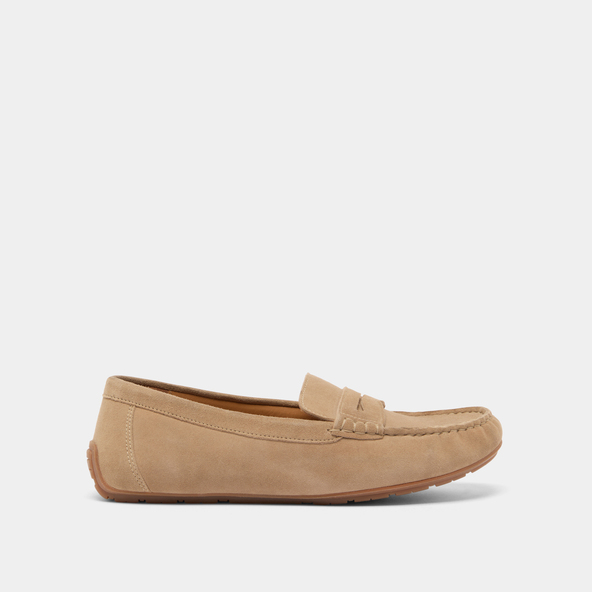 Mocassins froncésen velours beige | ANTONIA