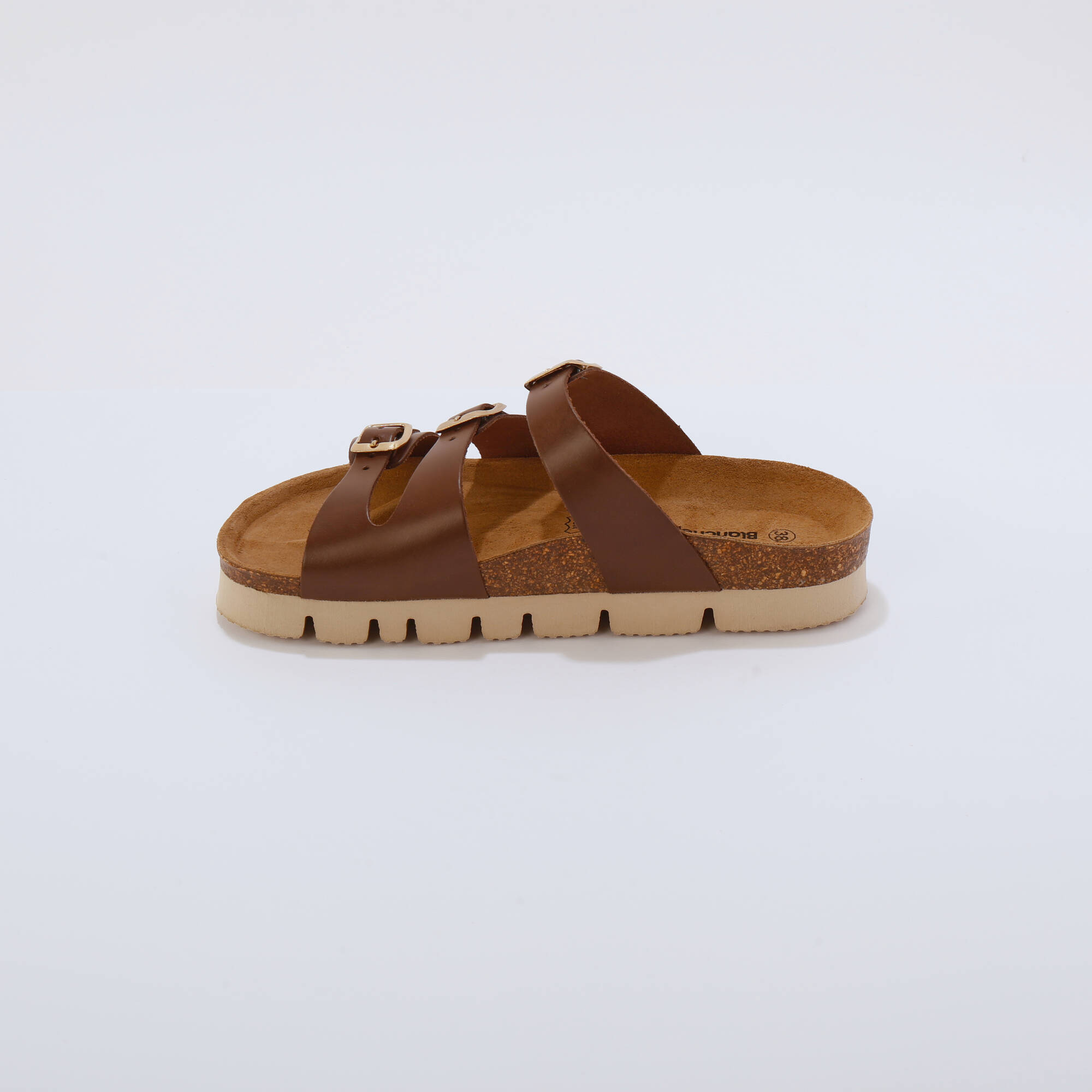 Mules cuir 3 boucles
