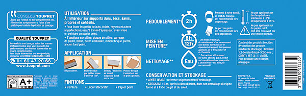 Enduit de lissage prêt à l'emploi Toupret 4kg