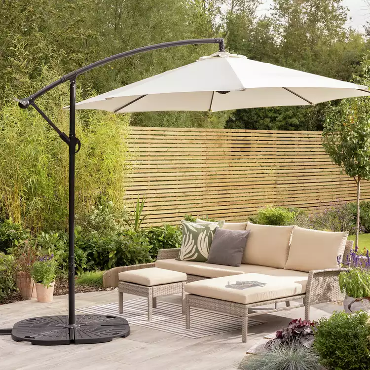 Habitat 3m Overhanging Garden Parasol - Cream