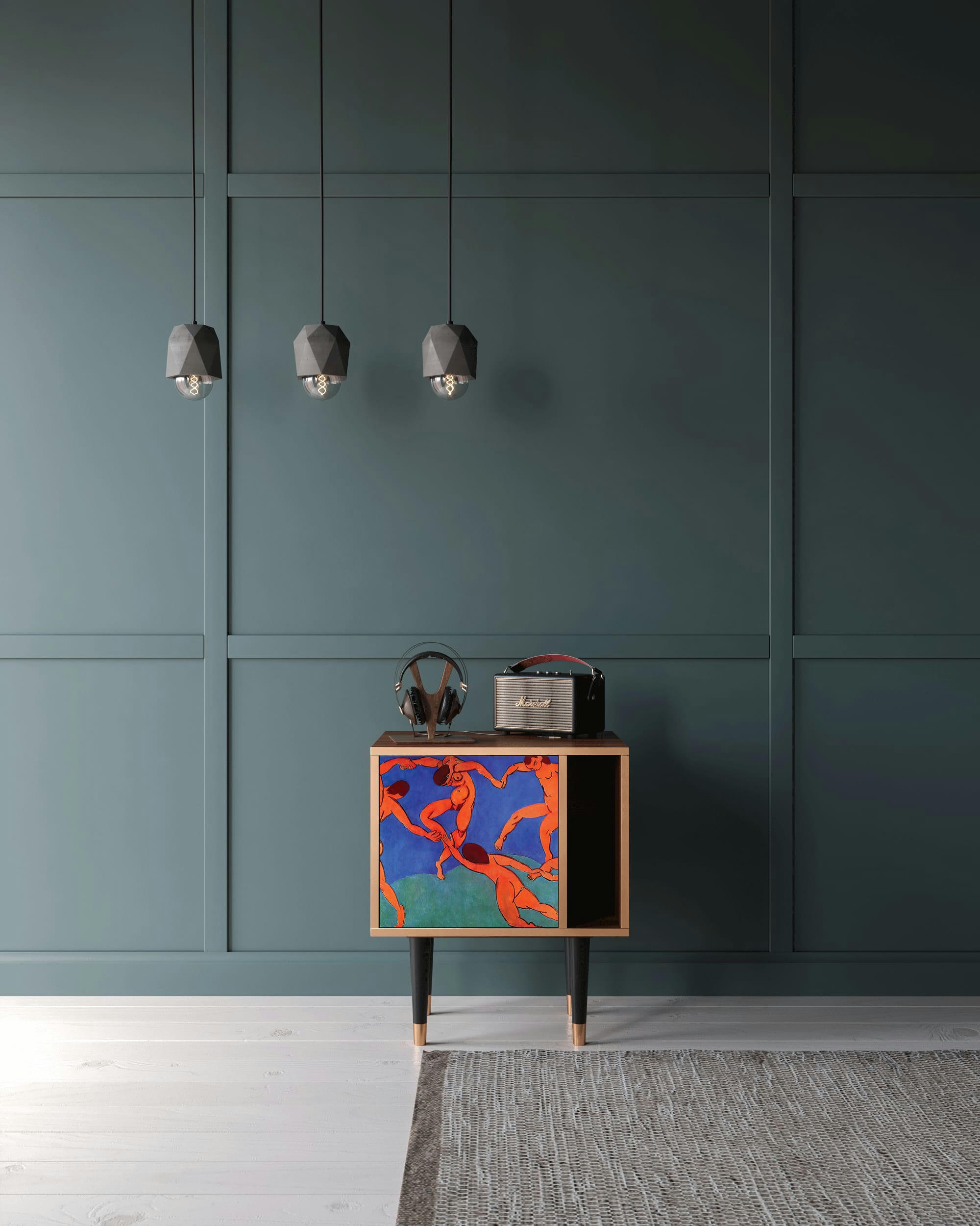 THE DANCE BY HENRI MATISSE - Table de chevet multicolore 1 porte L 58 cm