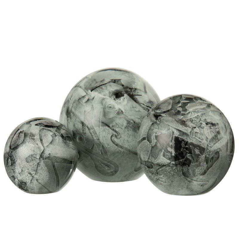 MIX - Presse-papier lignes verre blanc/gris H18cm