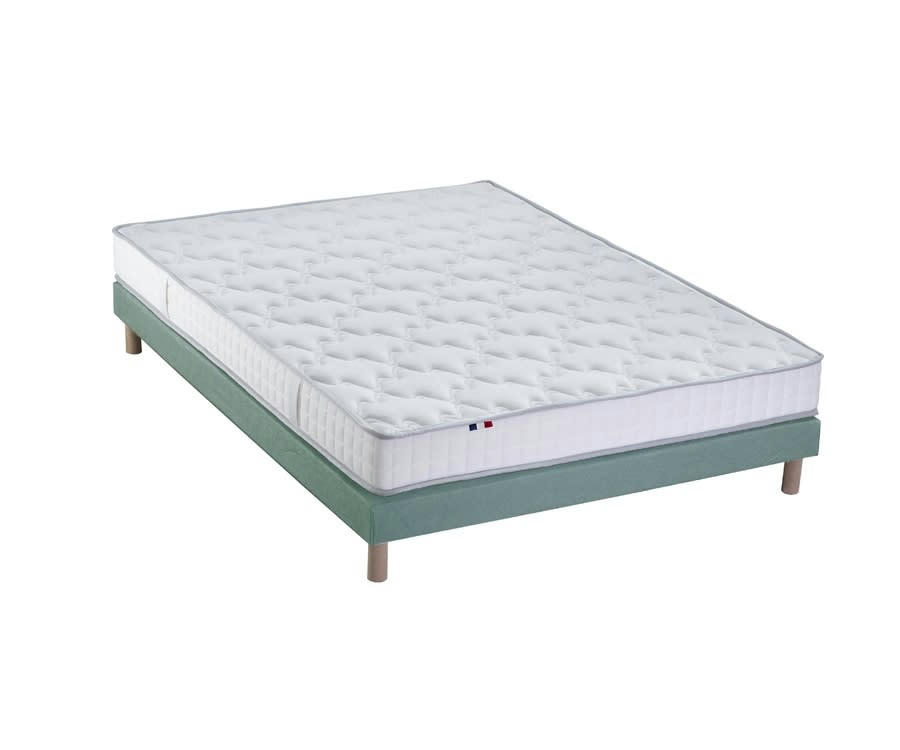 ENSEMBLE CIRRUS - Ensemble matelas mousse sommier vert 140x190