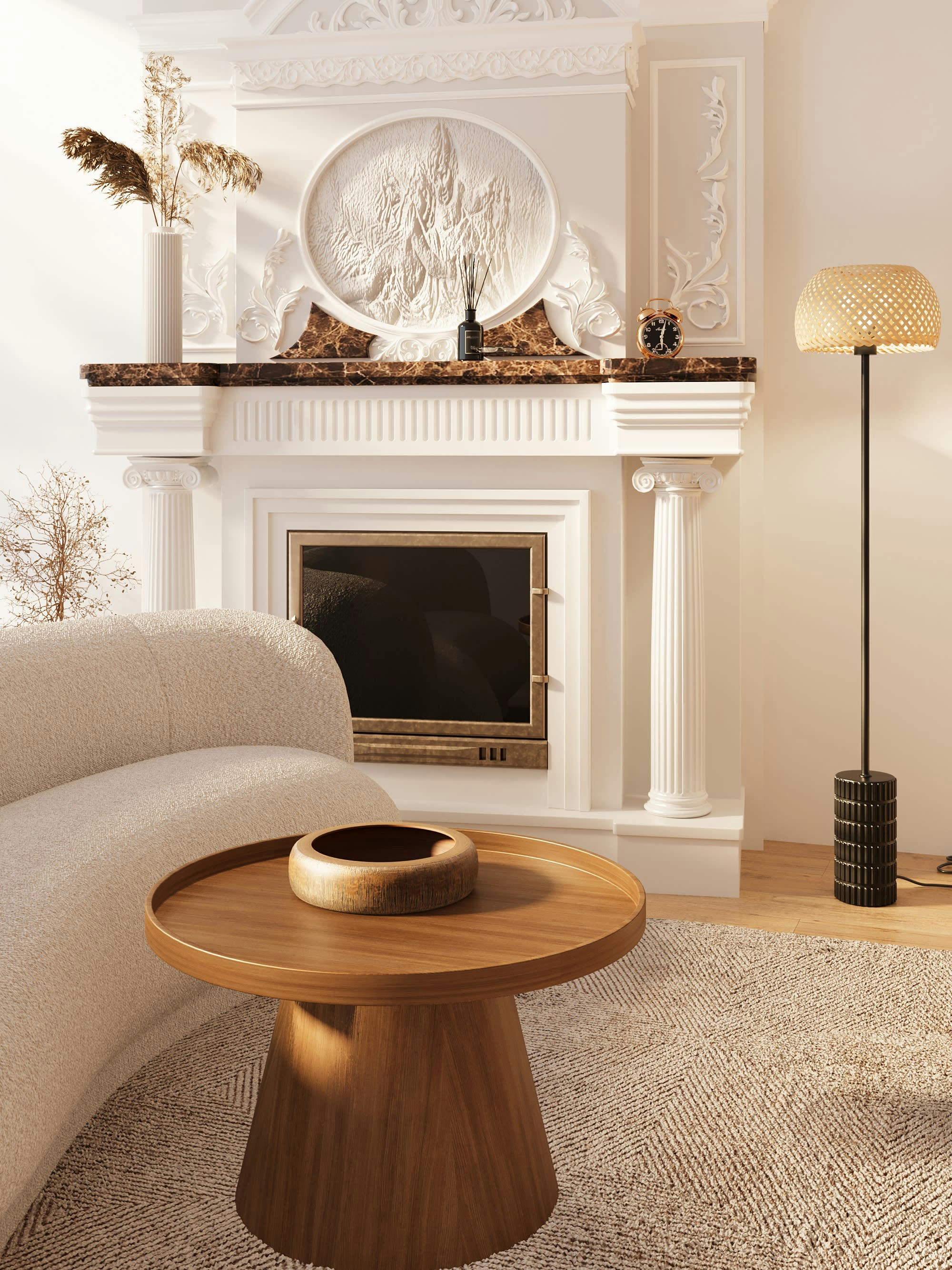 CÉZANNE - Lampadaire noir et bambou