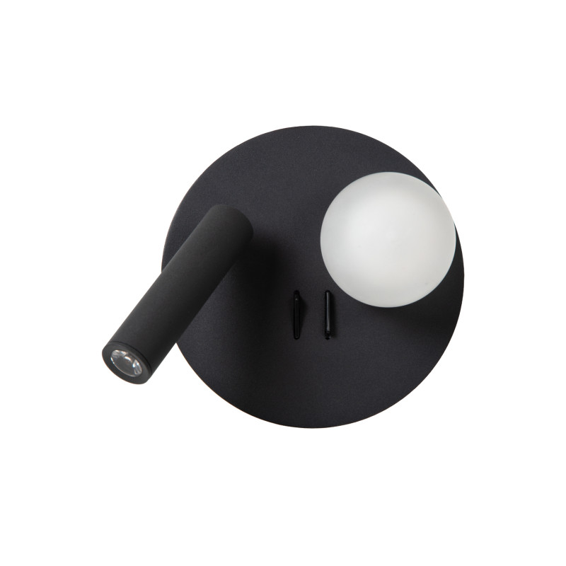 Lampe de chevet murale LED Matiz noire 3,5 W LUCIDE