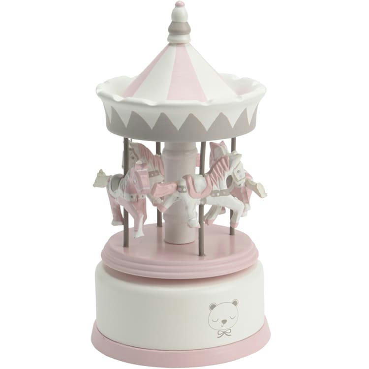 - Carrousel manège musical bois pour enfant rose