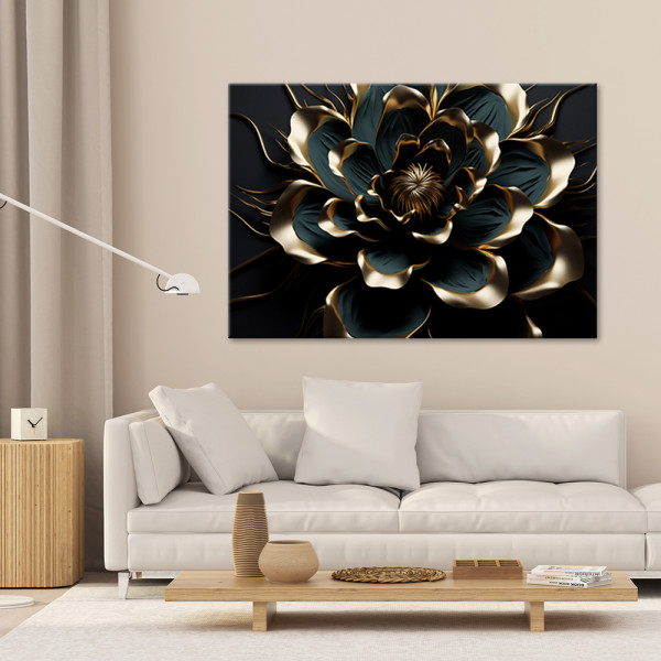 Feeby Obraz na płótnie, 3D Kwiat lotosu abstrakcja AI 60x40