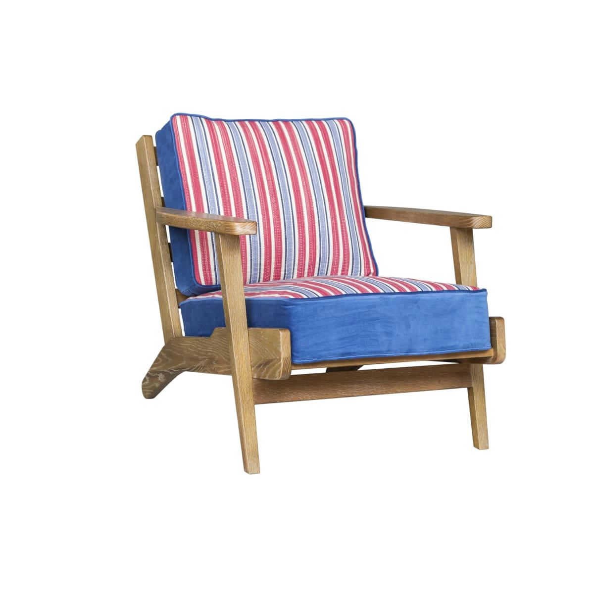 ALESIA - Fauteuil vintage lounge en velours A motifs