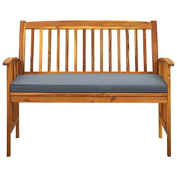 Banc de jardin avec coussin 119 cm Bois solide d'acacia vidaXL