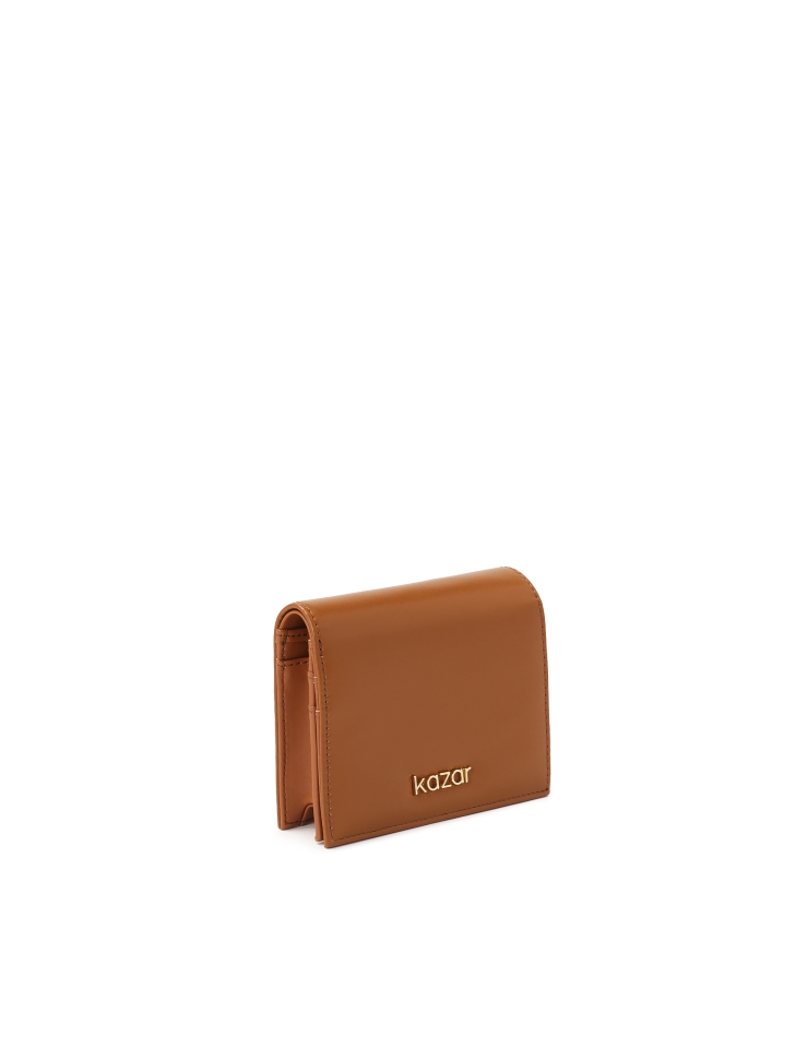 Small light brown leather wallet