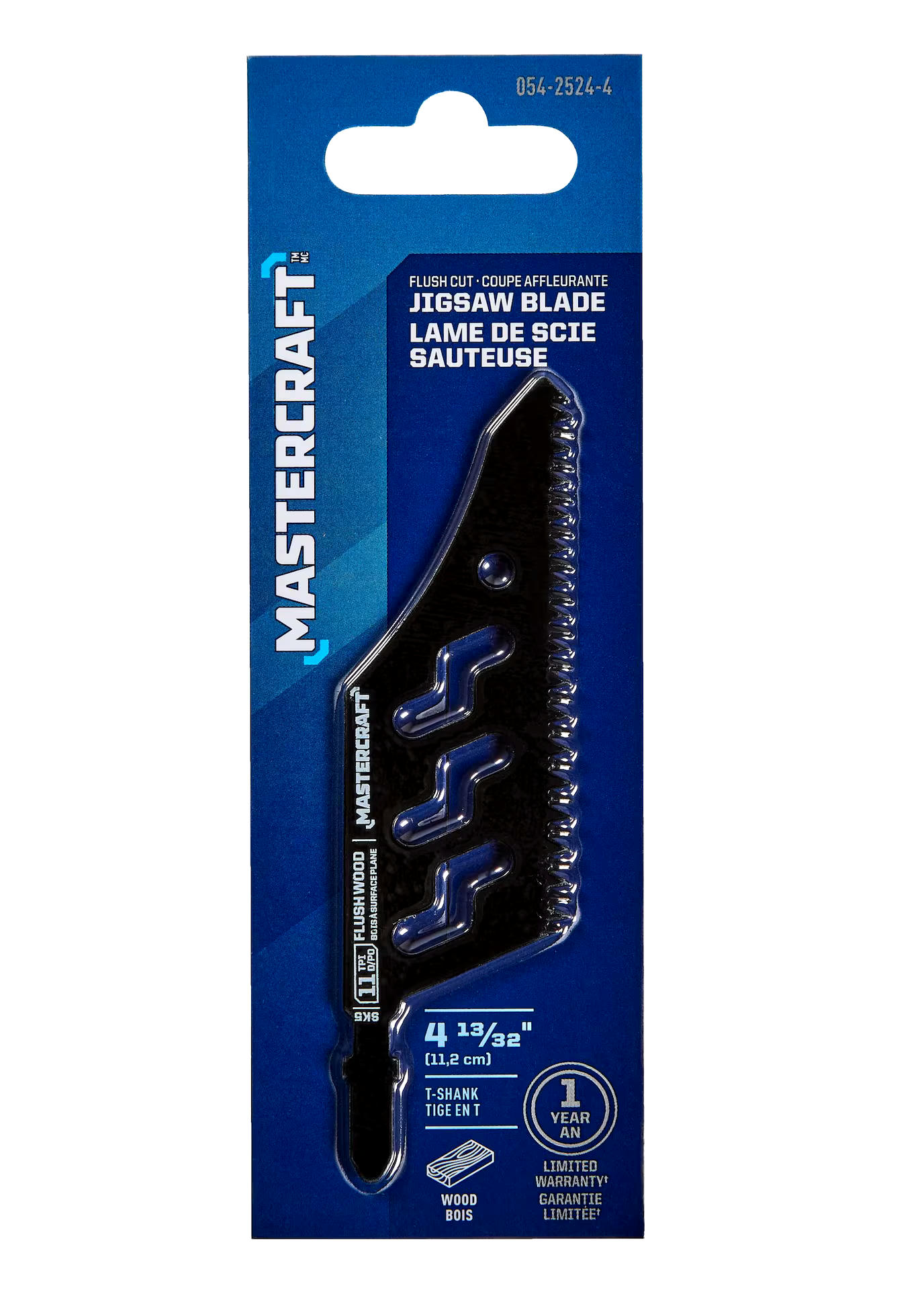 Mastercraft 11 TPI T-Shank Steel Jigsaw Blade for Wood, Metal, Plastic