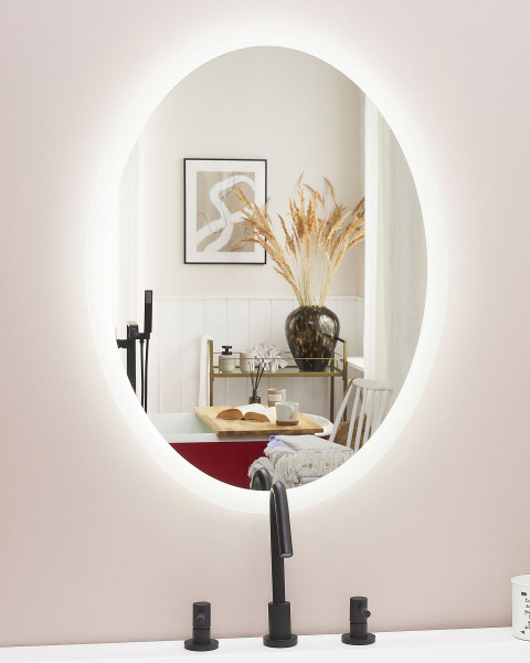 Lustro ścienne łazienkowe rama LED 60x80