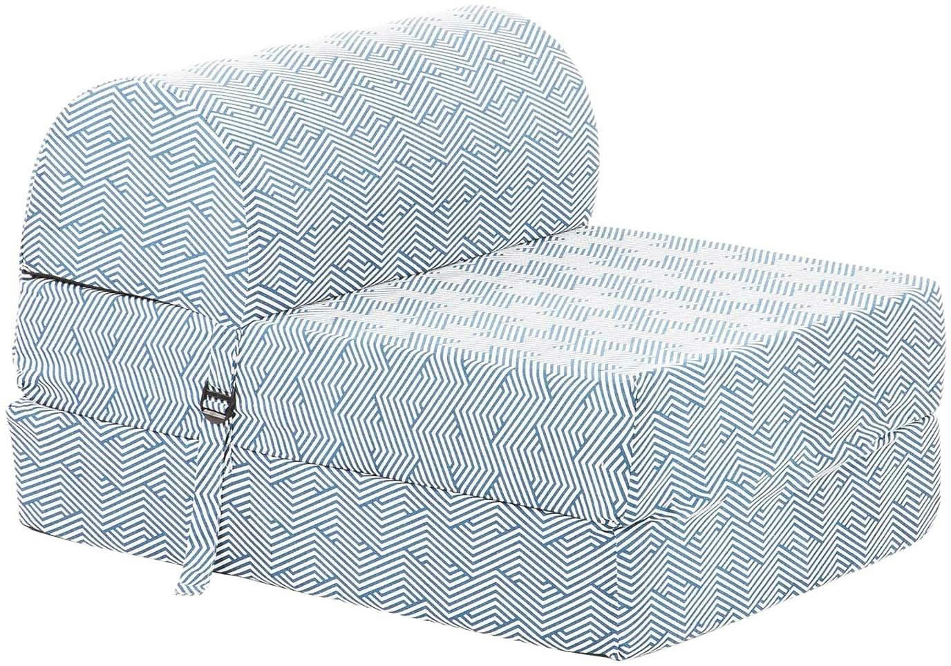 - Chauffeuse en coton chevron bleu canard