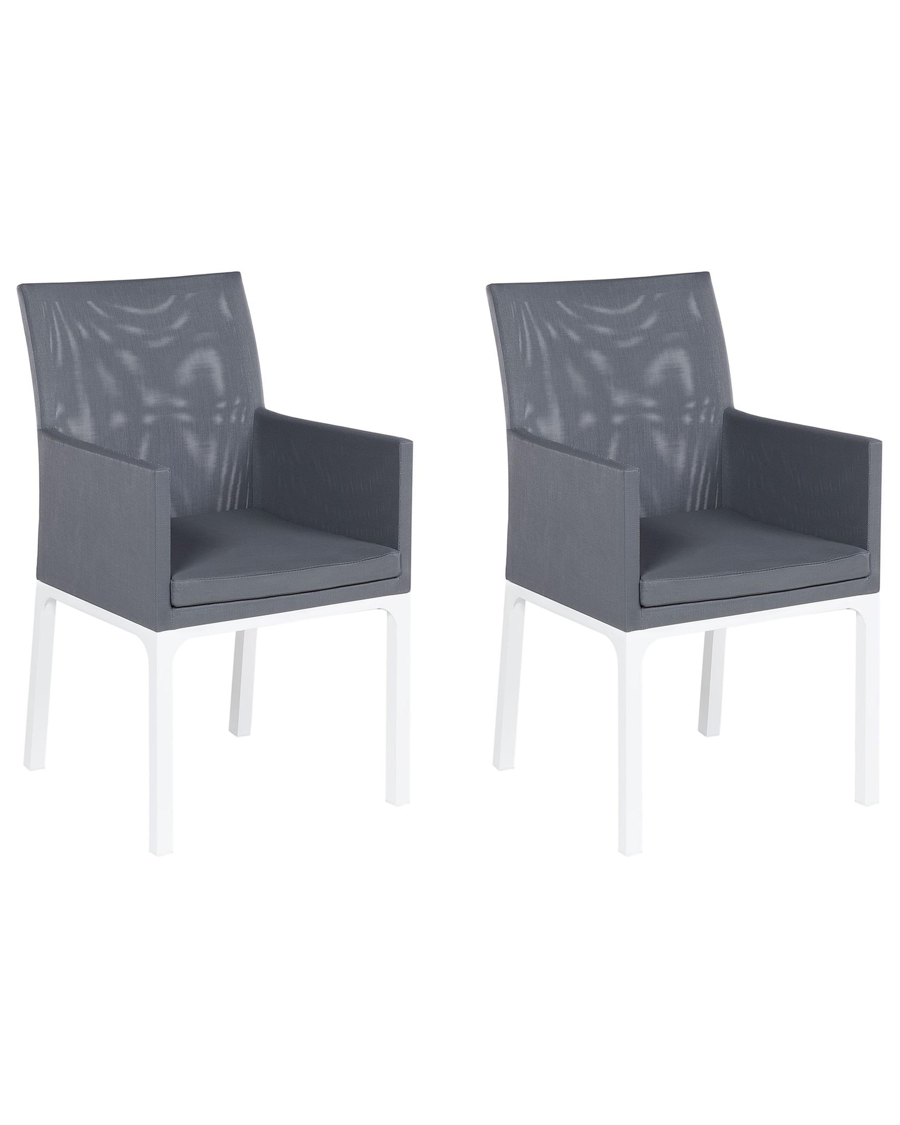 Garden Dining Set 6 Seater BACOLI with Cushions Metal Grey