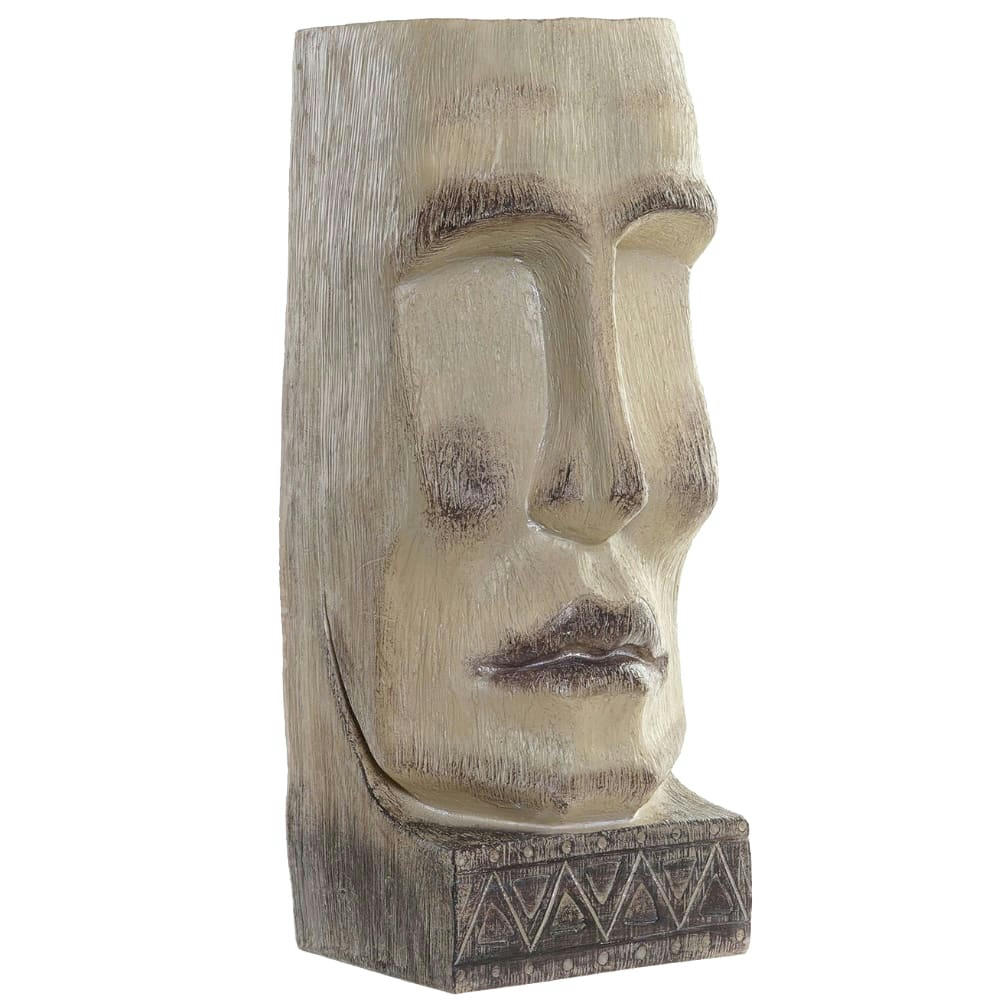 - Pot de fleur en résine visage beige H39cm