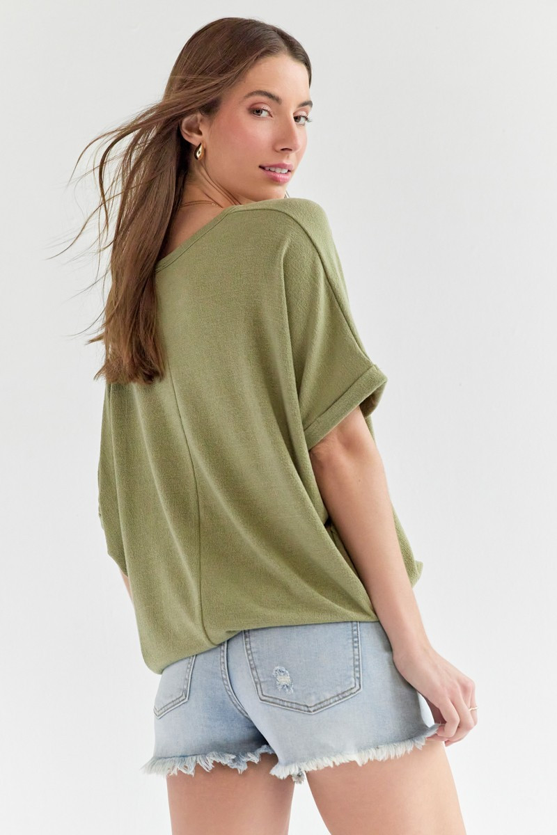 Annabeth Crew Neck Dolman Tee