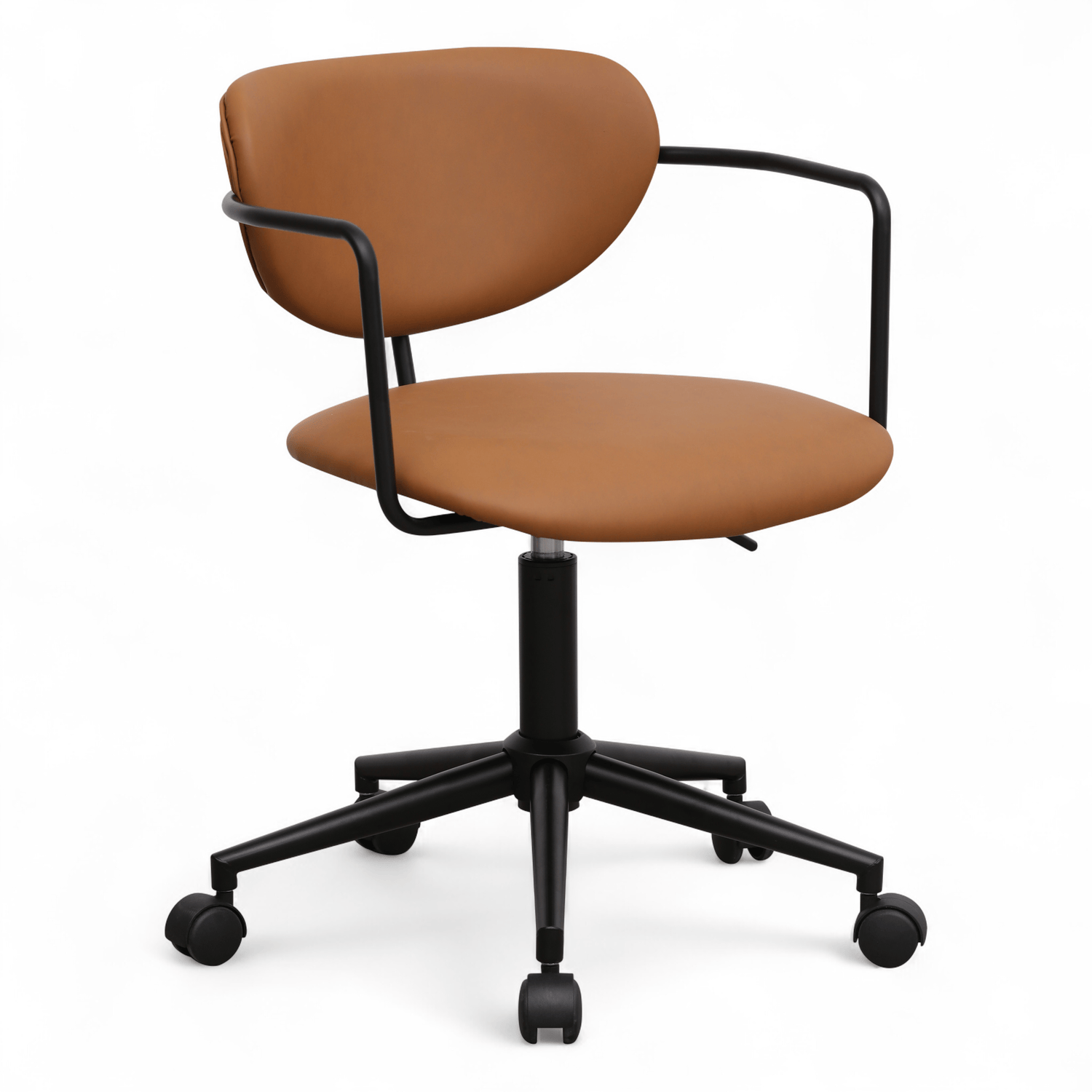 Furnhouse bureaustoel Lido - Cognacbruin - Kunstleer - 57x54x71