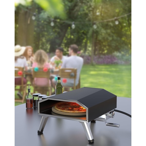8000W 16" Gas Pizza Oven Maker with Roasting Stone