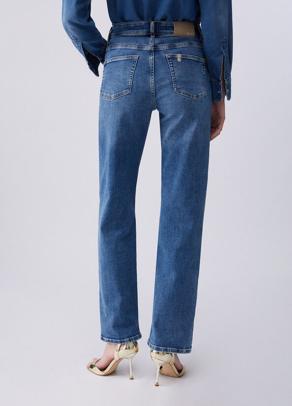 Jeans straight a vita alta