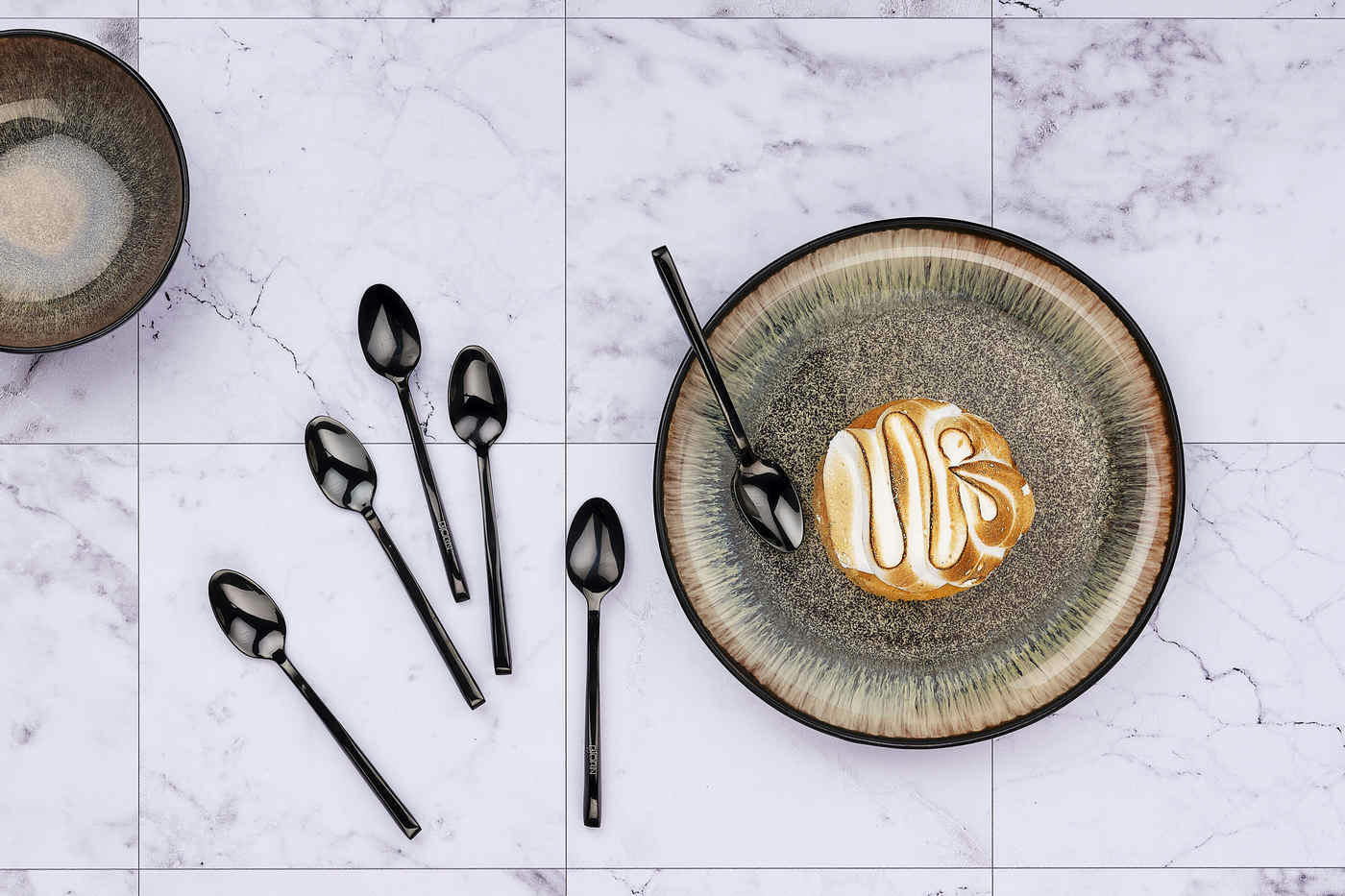 NUDE - Lot de 6 petites cuillères en inox noir