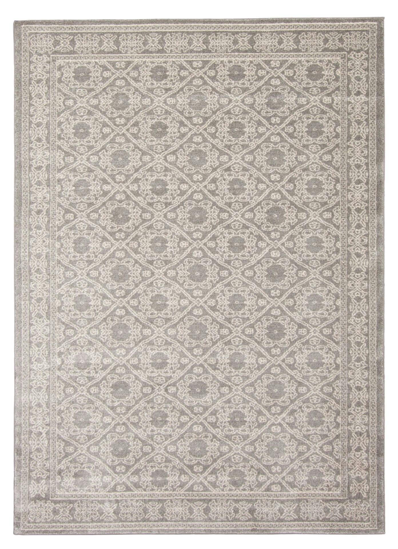 Emma Rectangular Persian Polypropylene Indoor Area Rug, Grey, 6.7-ft x 9.6-ft
