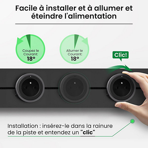 Adaptateur 230V Blanc - Pour GONEO Rail de prise électrique