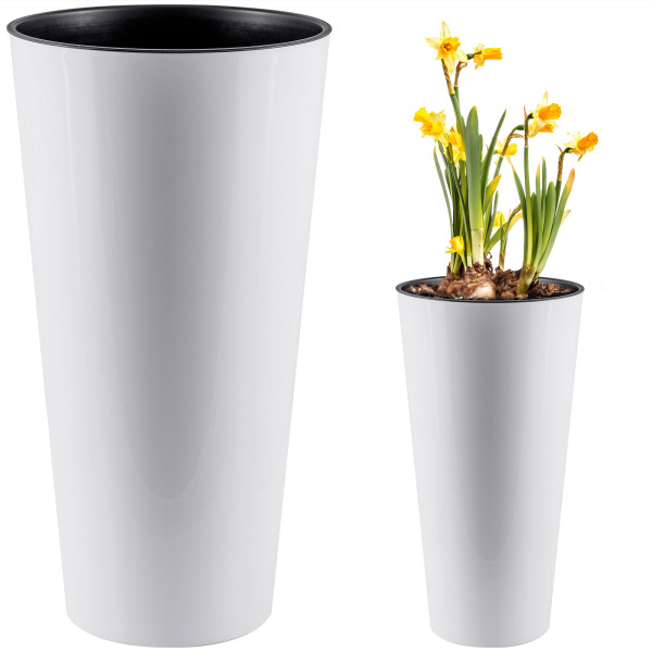 Donica Wysoka Z Wkładem Doniczka 28,6 Cm Tubus Slim Shine