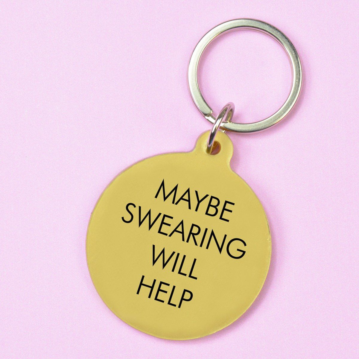 Flamingo Candles Maybe Swearing Will Help Keyring