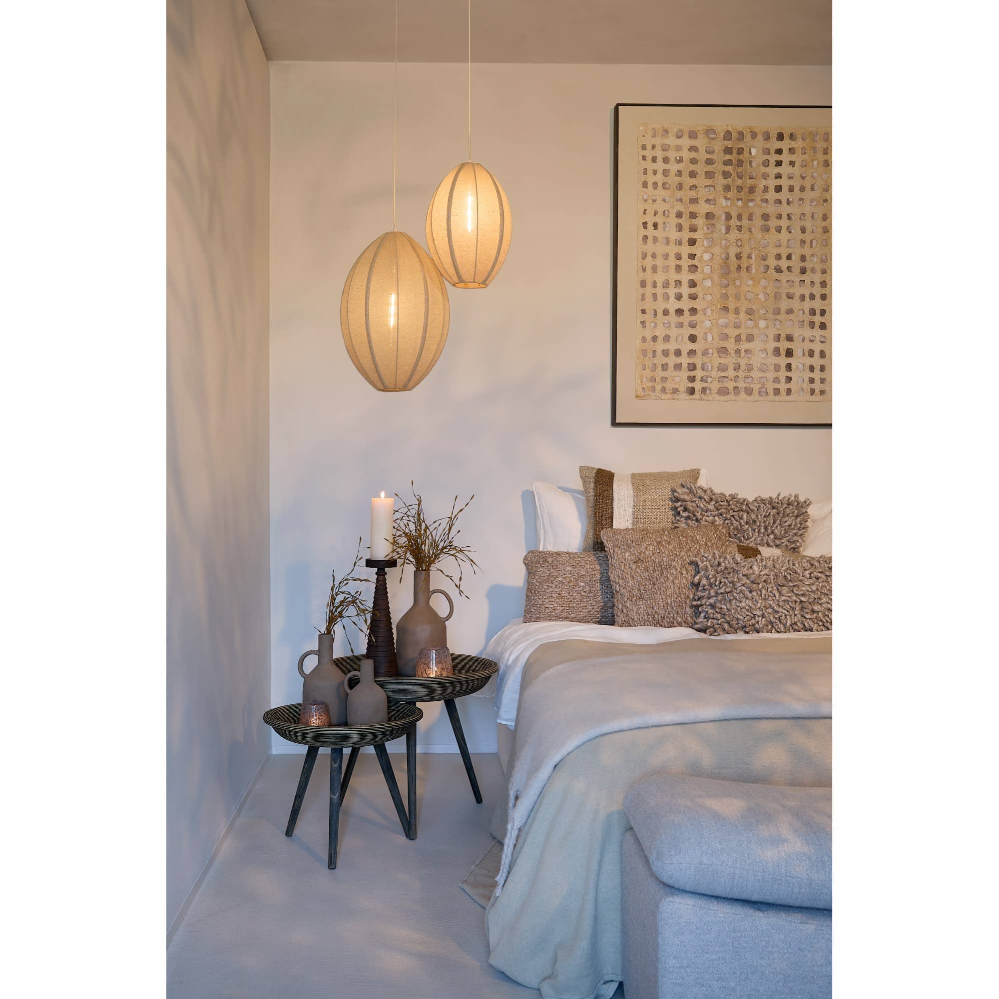 Light & Living Hanglamp Milatos - Bruin - Ø28,5cm
